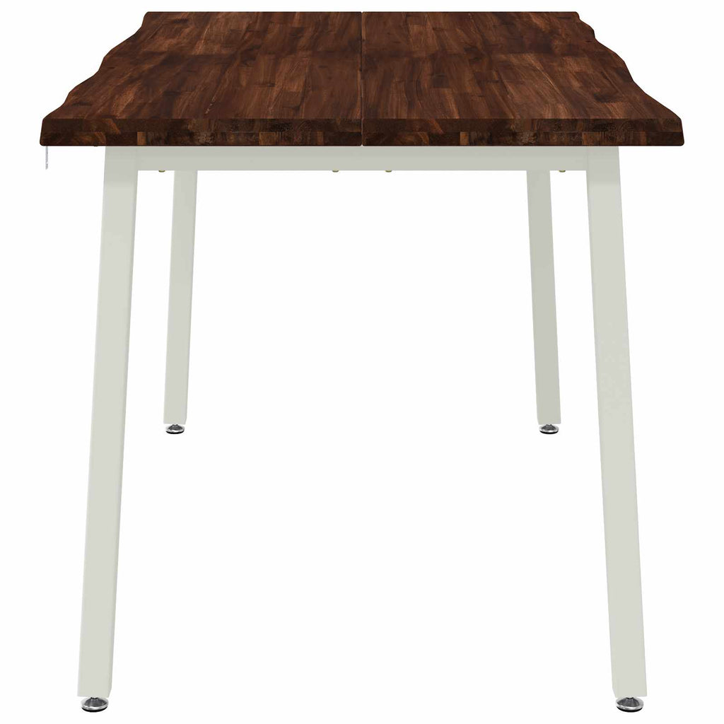 vidaXL 120 x 90 x 75 cm Lite Drewno Akacji Ciemnobrązowy i Biały
