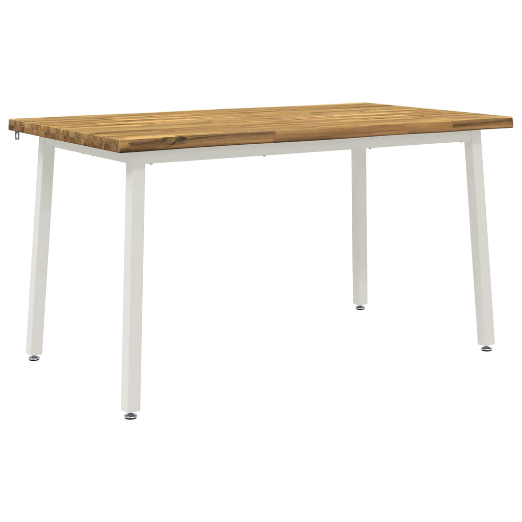 vidaXL 120 x 90 x 75 cm Lite Drewno Akacji Biały Prostokątny