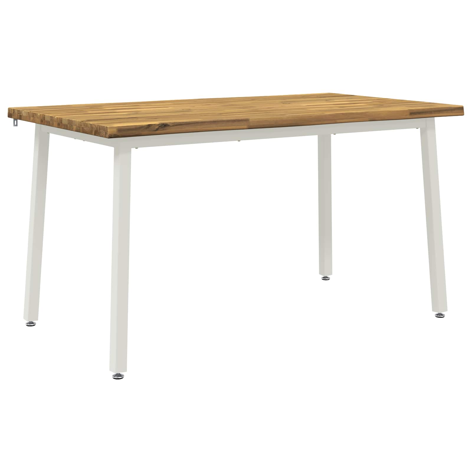 vidaXL 120 x 90 x 75 cm Lite Drewno Akacji Biały Prostokątny