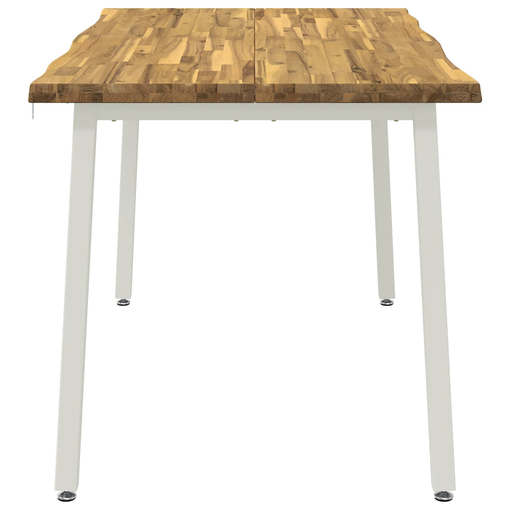 vidaXL 120 x 90 x 75 cm Lite Drewno Akacji Biały Prostokątny