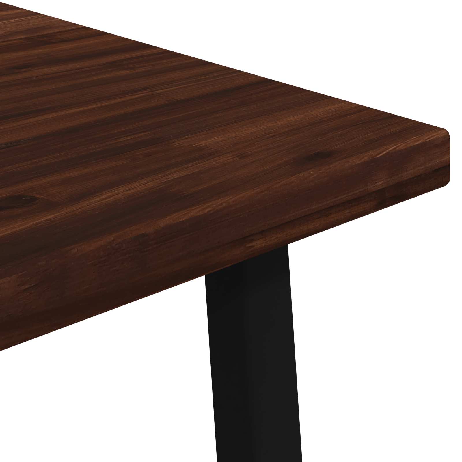 vidaXL 60 x 55 x 75 cm Lite Drewno Akacji Ciemnobrązowy i czarny