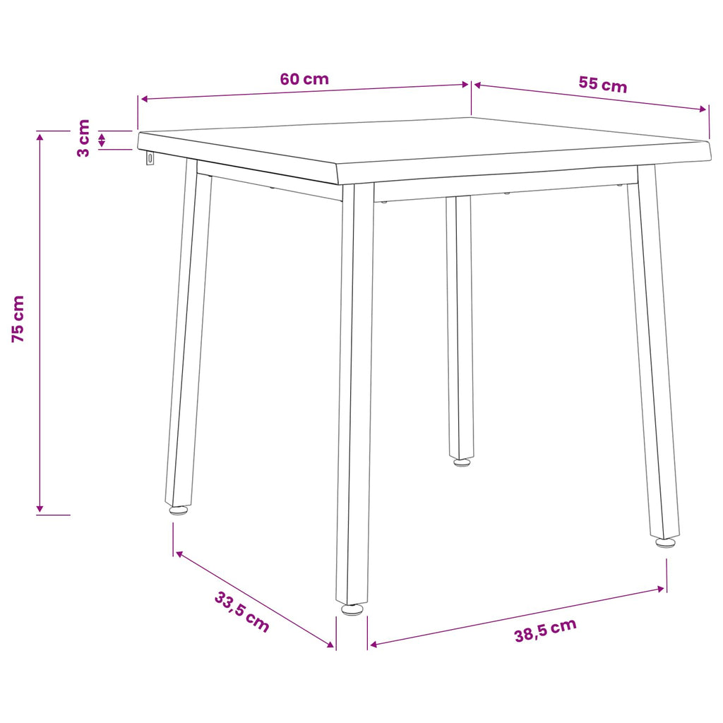 vidaXL 60 x 55 x 75 cm Lite Drewno Akacji Ciemnobrązowy i czarny