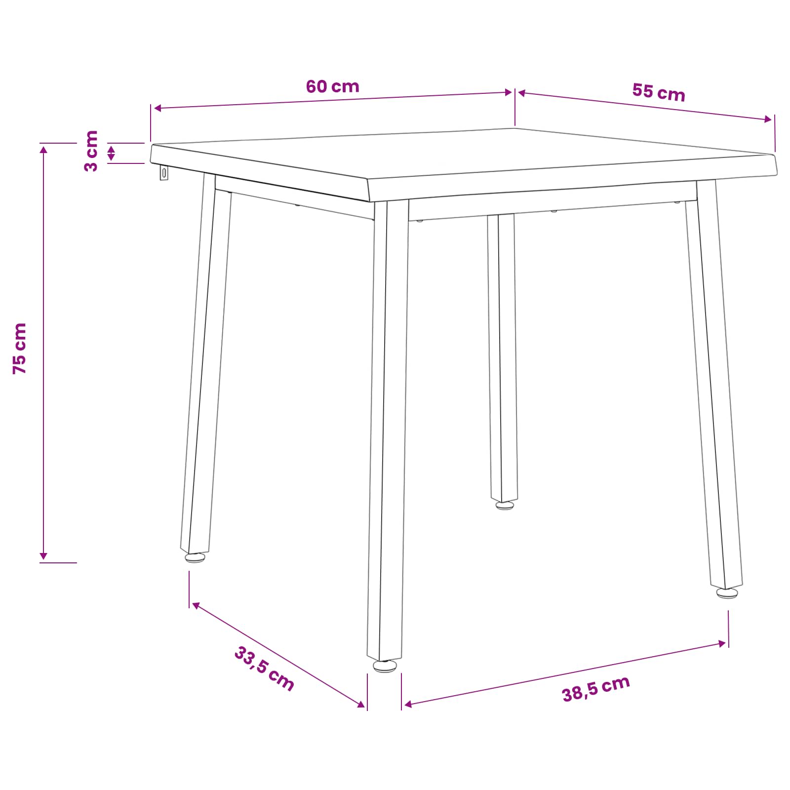 vidaXL 60 x 55 x 75 cm Lite Drewno Akacji Ciemnobrązowy i czarny