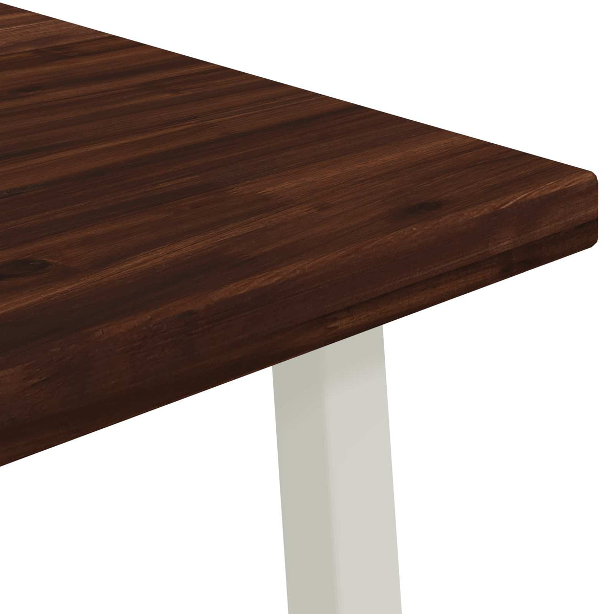 vidaXL 60 x 55 x 75 cm Lite Drewno Akacji Ciemnobrązowy i Biały