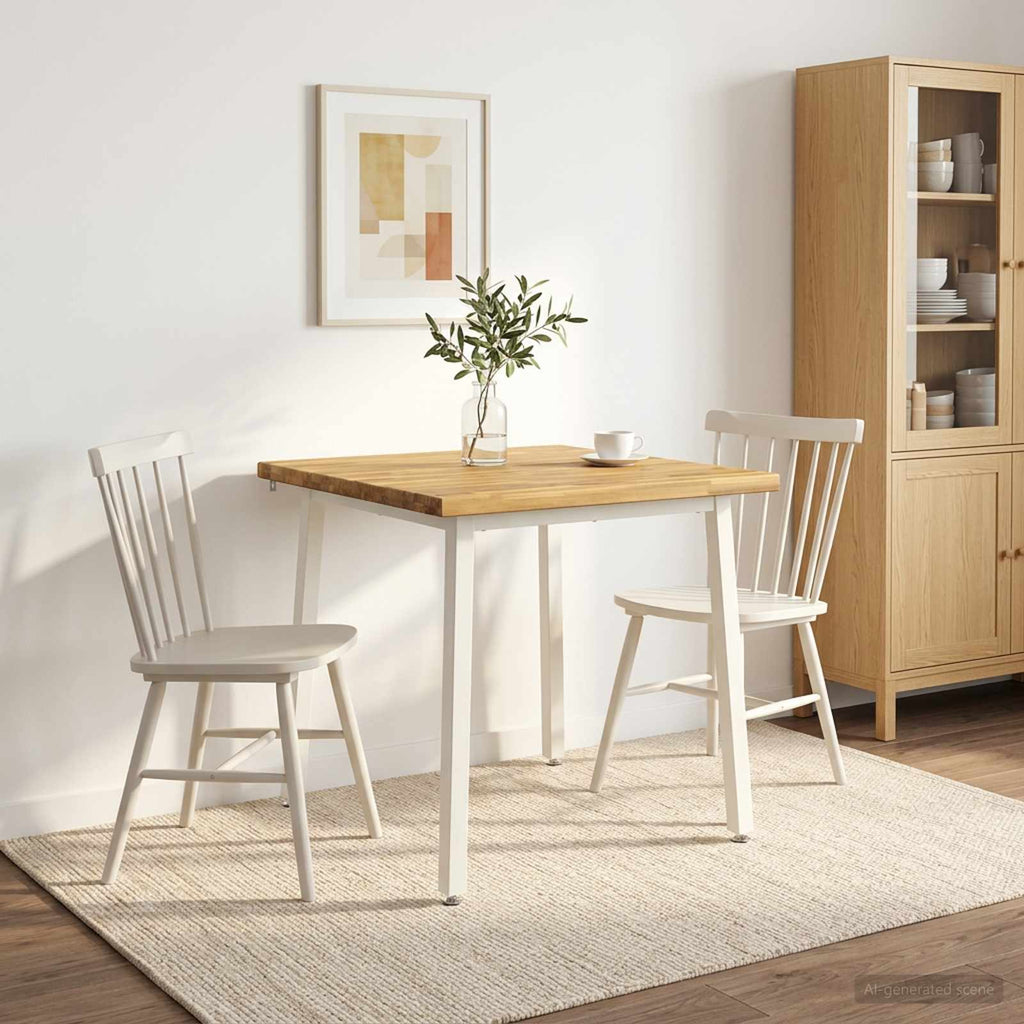 vidaXL 60 x 55 x 75 cm Lite Drewno Akacji Biały Prostokątny