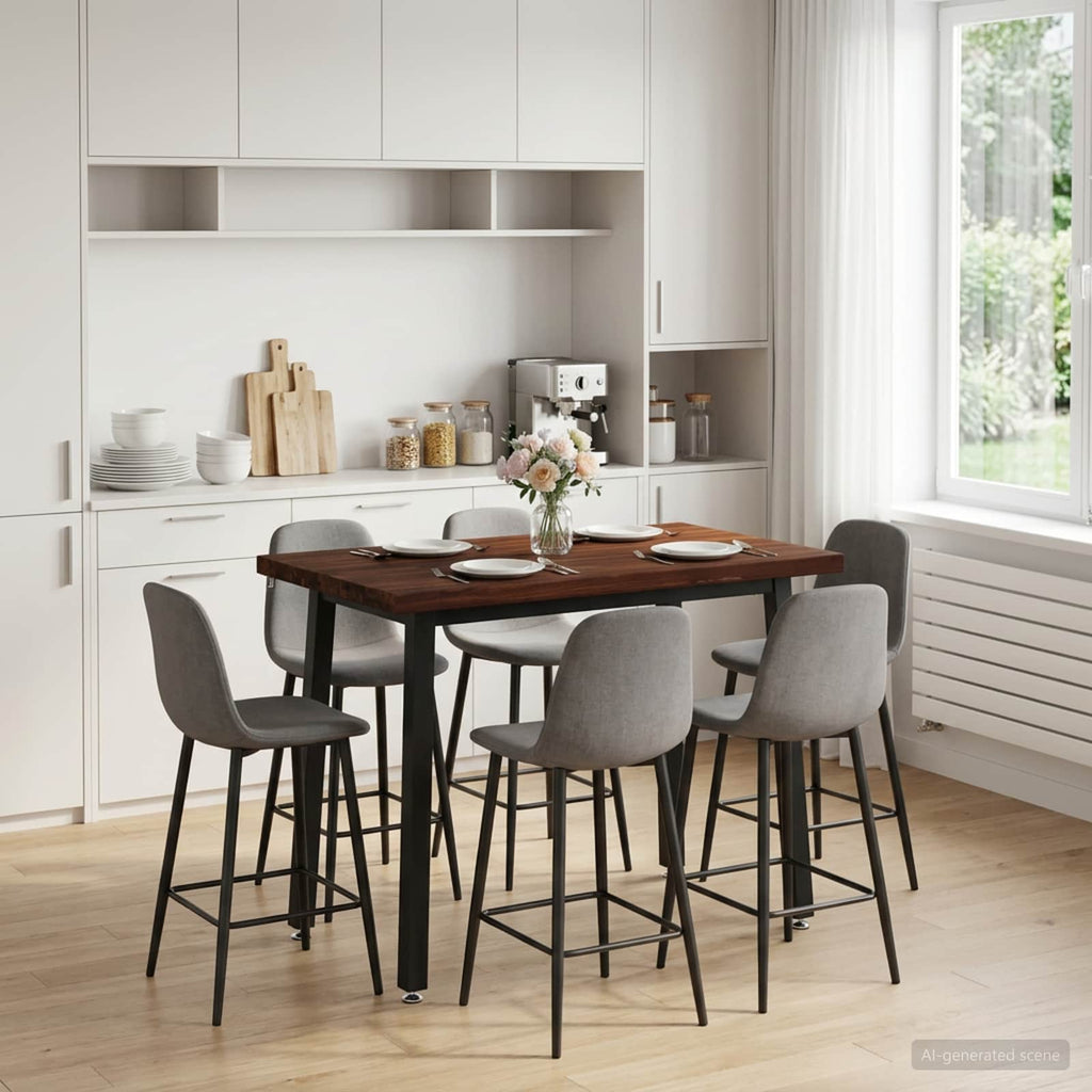 vidaXL 110 x 55 x 75 cm Lite Drewno Akacji Ciemnobrązowy i czarny
