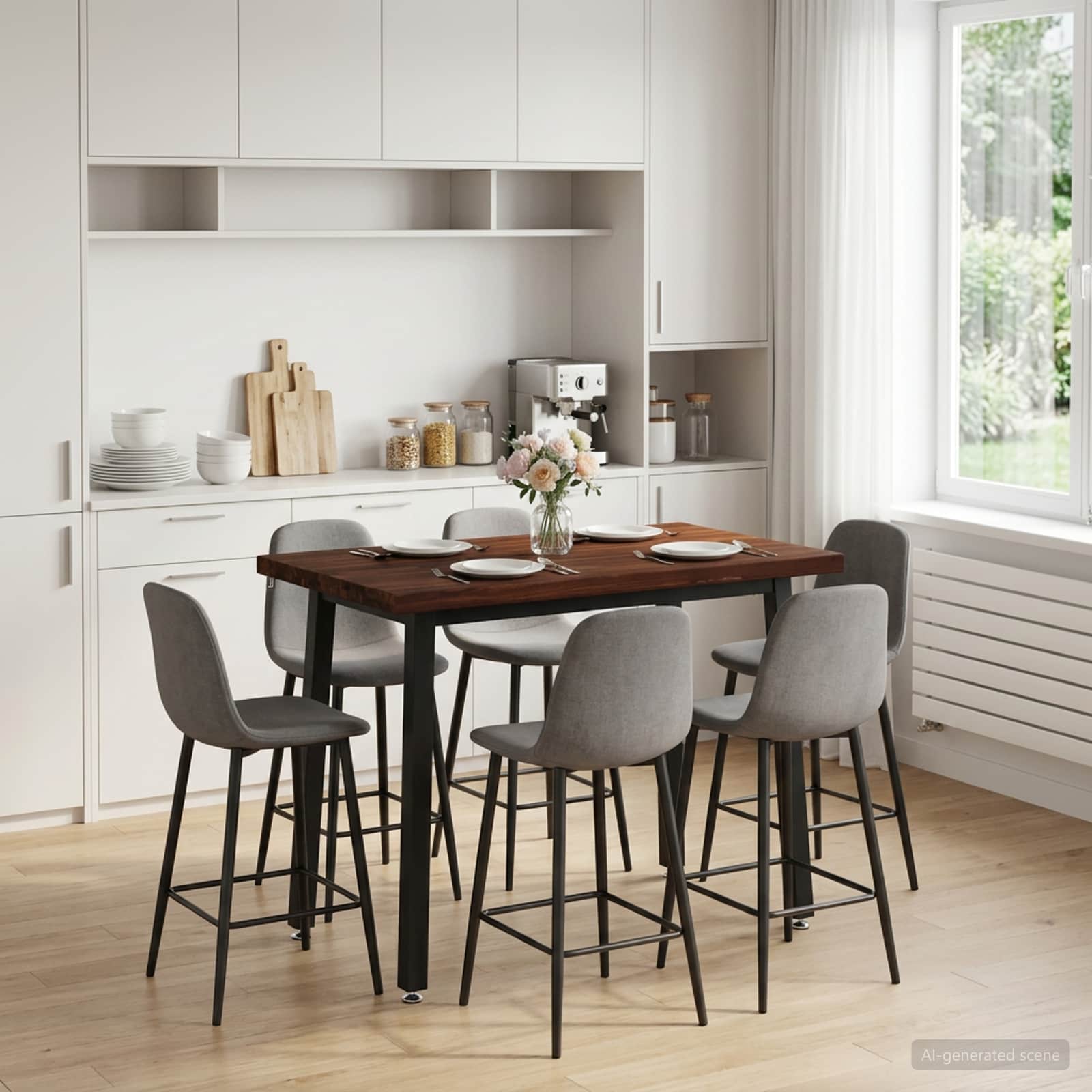 vidaXL 90 x 55 x 75 cm Lite Drewno Akacji Ciemnobrązowy i czarny