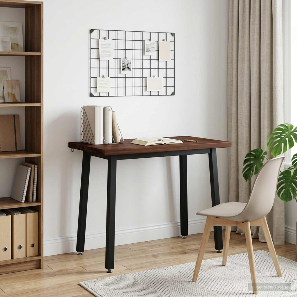 vidaXL 90 x 55 x 75 cm Lite Drewno Akacji Ciemnobrązowy i czarny