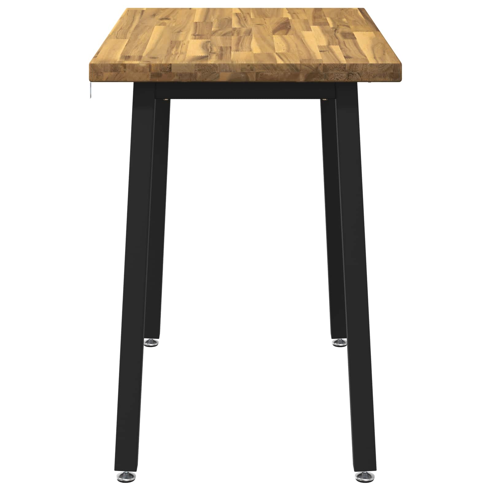 vidaXL 90 x 55 x 75 cm Lite Drewno Akacji biały i czarny Prostokątny