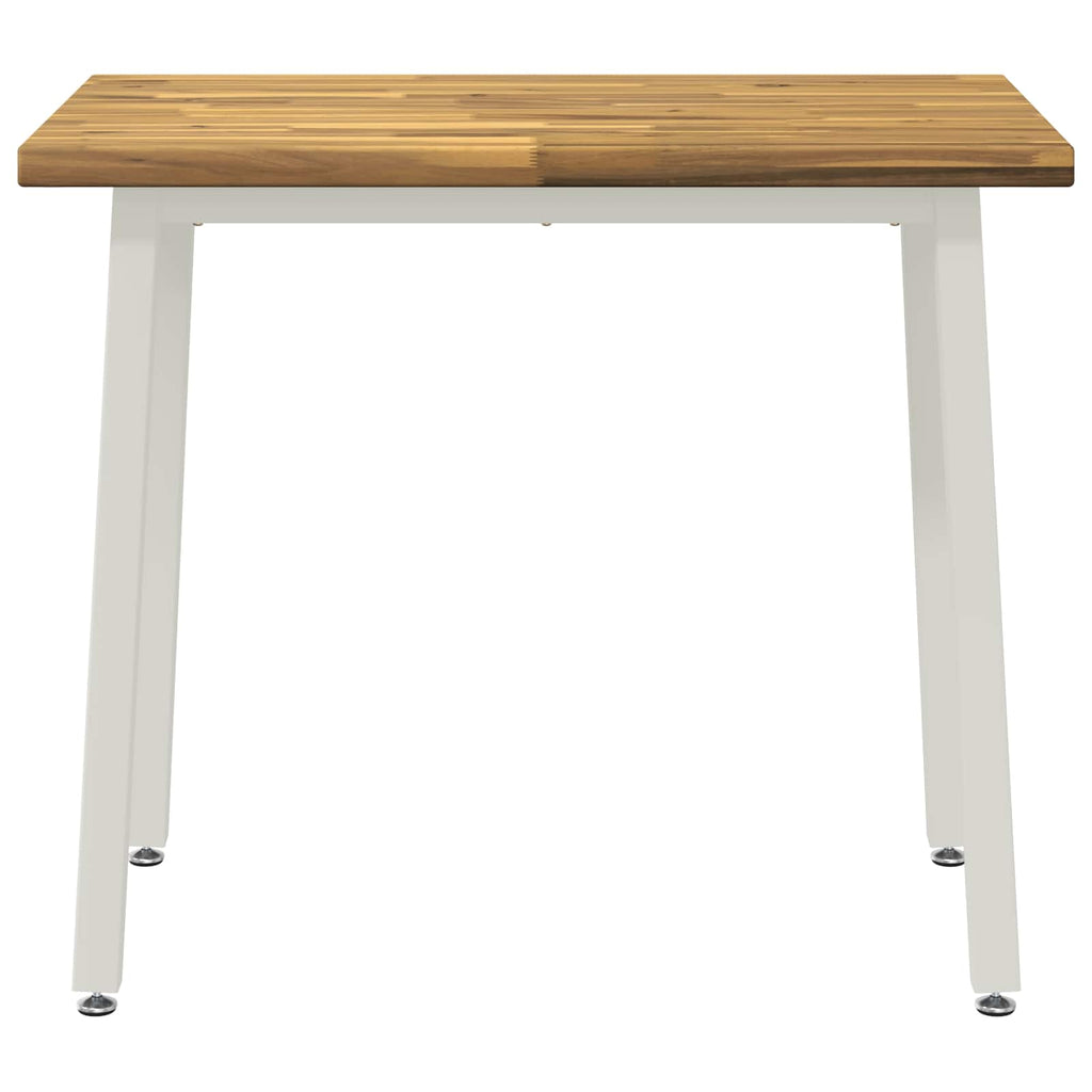 vidaXL 90 x 55 x 75 cm Lite Drewno Akacji Biały Prostokątny
