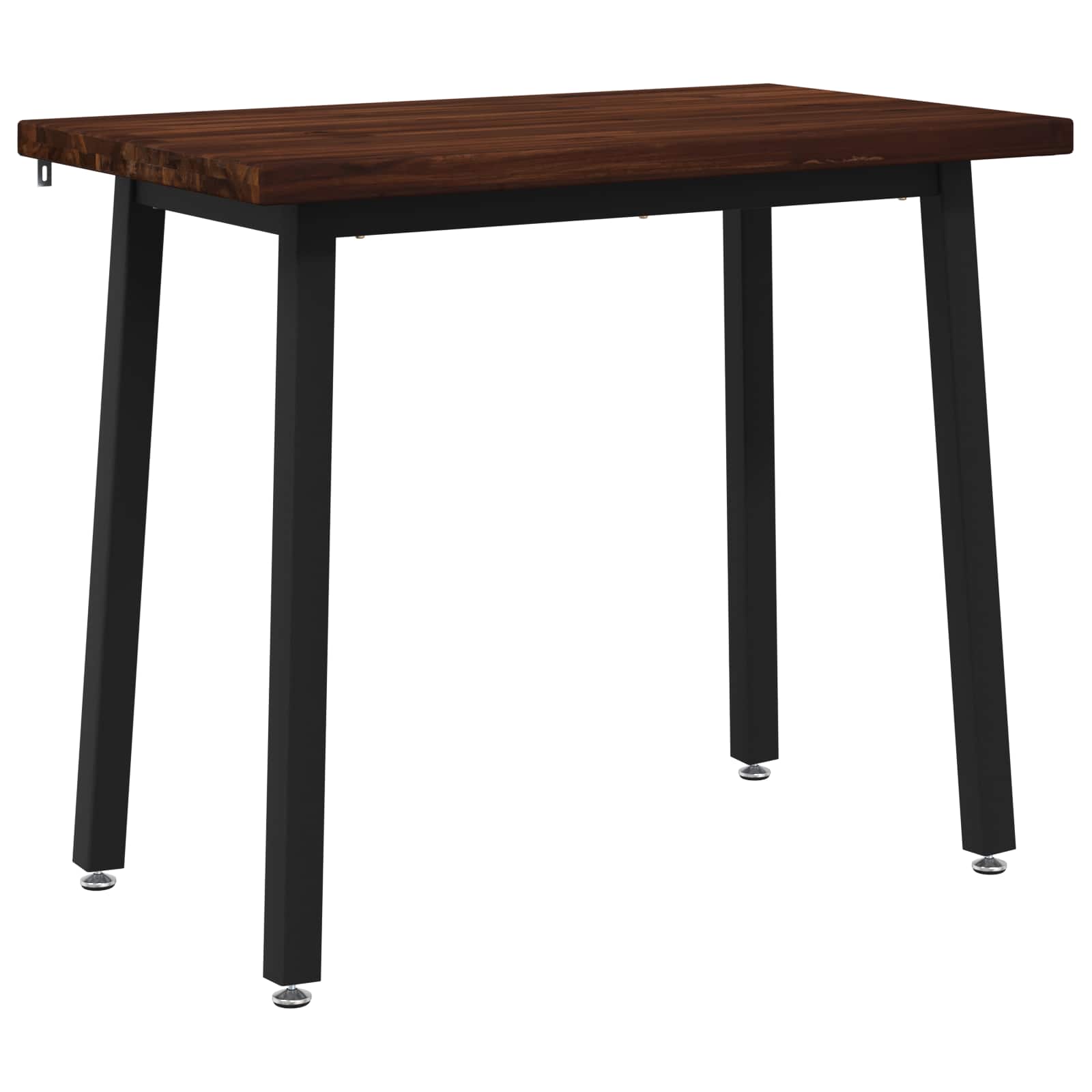 vidaXL 110 x 55 x 75 cm Lite Drewno Akacji Ciemnobrązowy i czarny