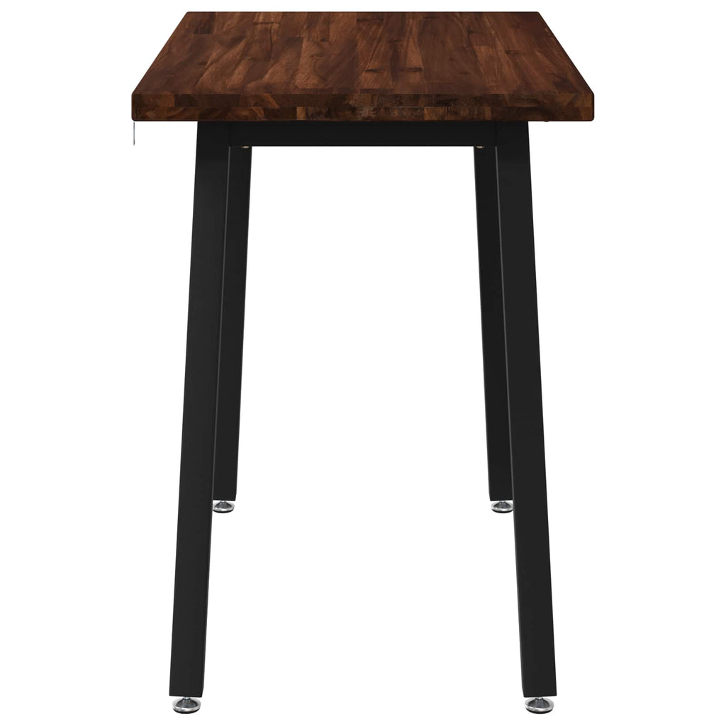 vidaXL 110 x 55 x 75 cm Lite Drewno Akacji Ciemnobrązowy i czarny