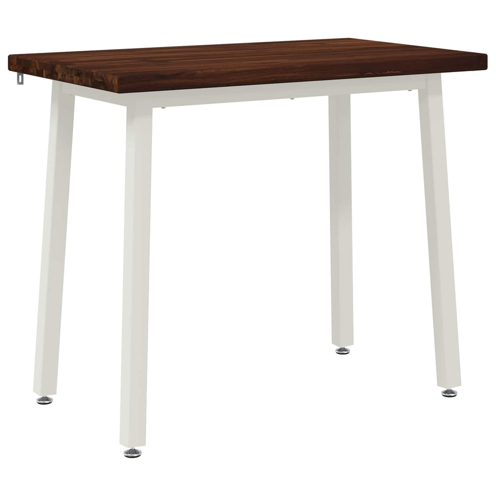 vidaXL 110 x 55 x 75 cm Lite Drewno Akacji Ciemnobrązowy i Biały