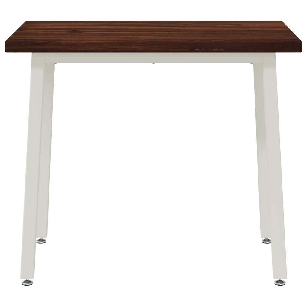 vidaXL 110 x 55 x 75 cm Lite Drewno Akacji Ciemnobrązowy i Biały
