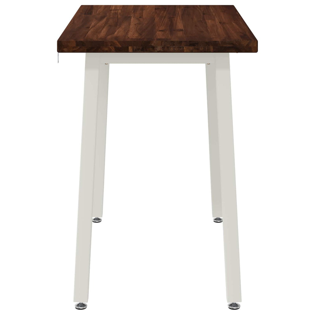 vidaXL 110 x 55 x 75 cm Lite Drewno Akacji Ciemnobrązowy i Biały