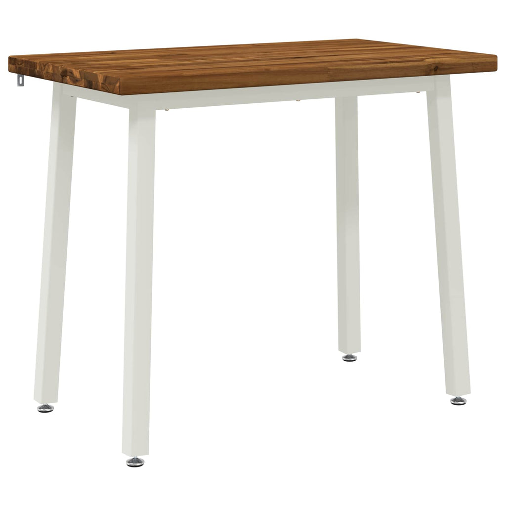 vidaXL 110 x 55 x 75 cm Lite Drewno Akacji Naturalne i białe