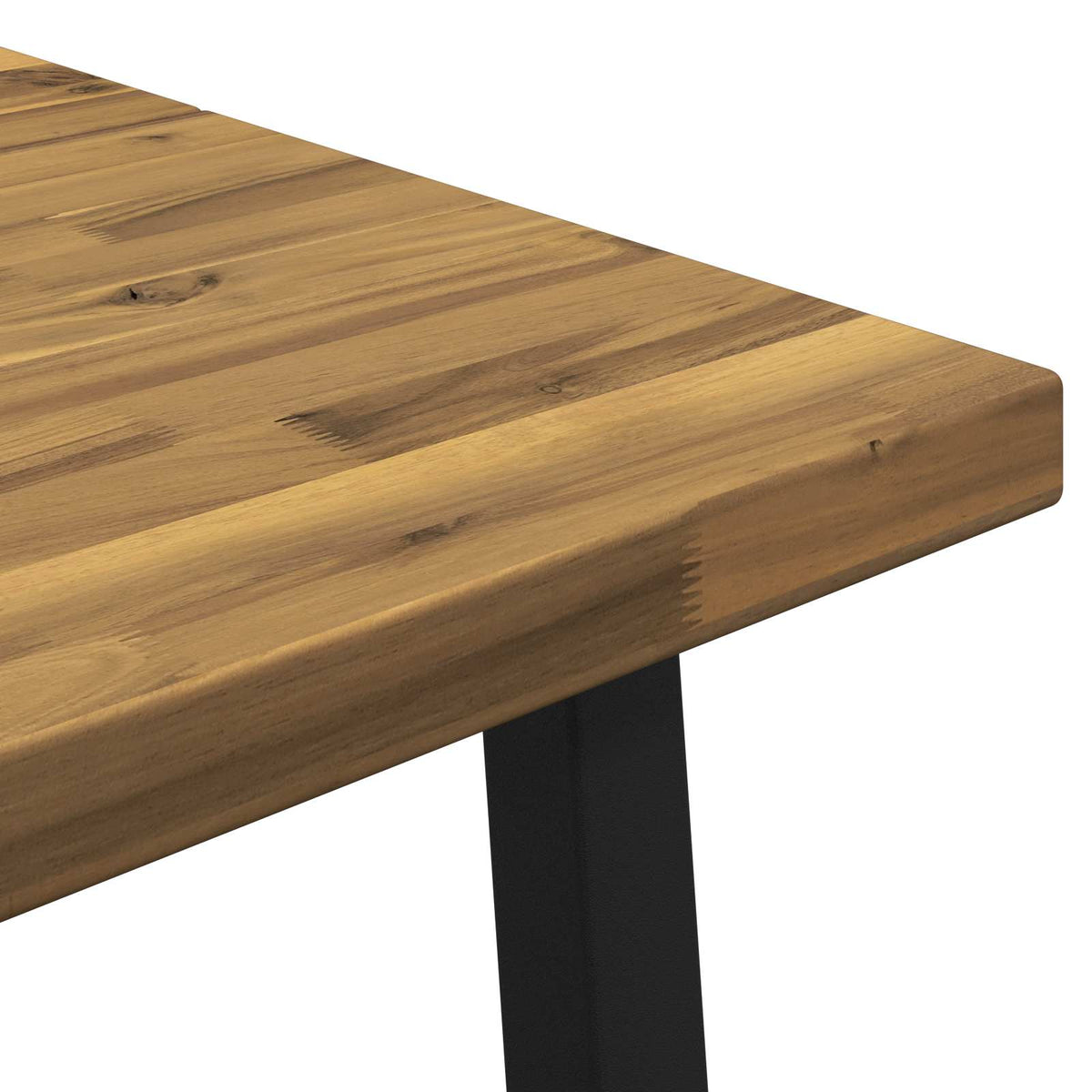 vidaXL 110 x 55 x 75 cm Lite Drewno Akacji biały i czarny Prostokątny