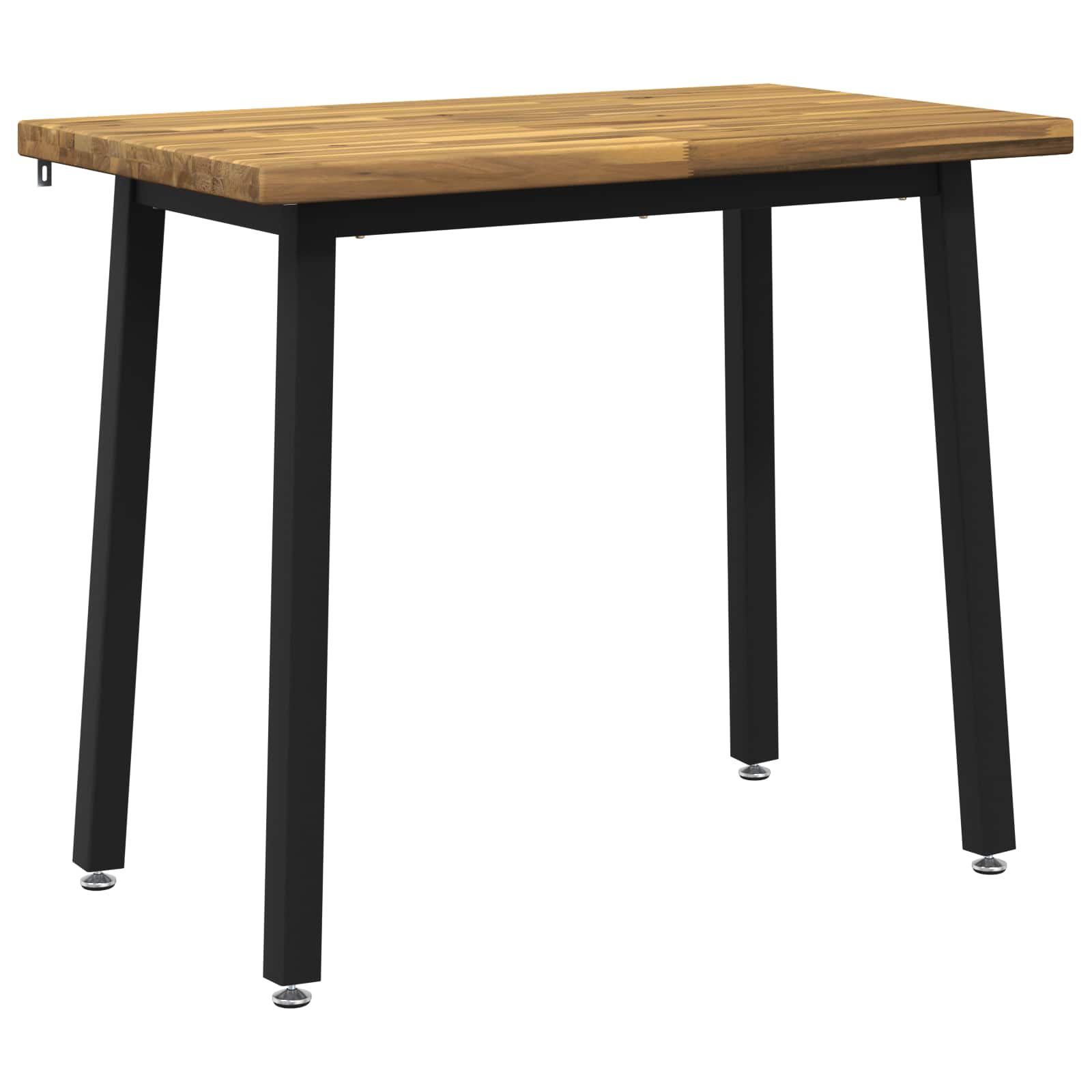 vidaXL 110 x 55 x 75 cm Lite Drewno Akacji biały i czarny Prostokątny