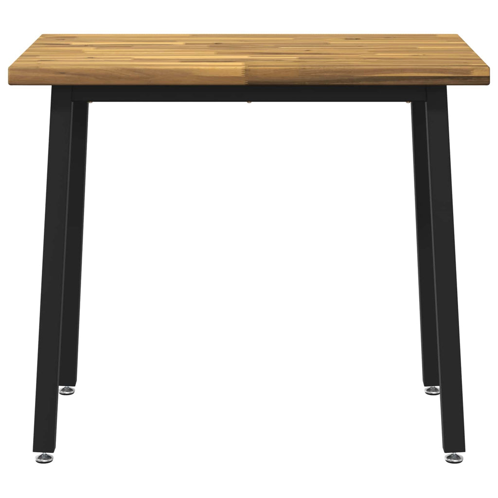 vidaXL 110 x 55 x 75 cm Lite Drewno Akacji biały i czarny Prostokątny