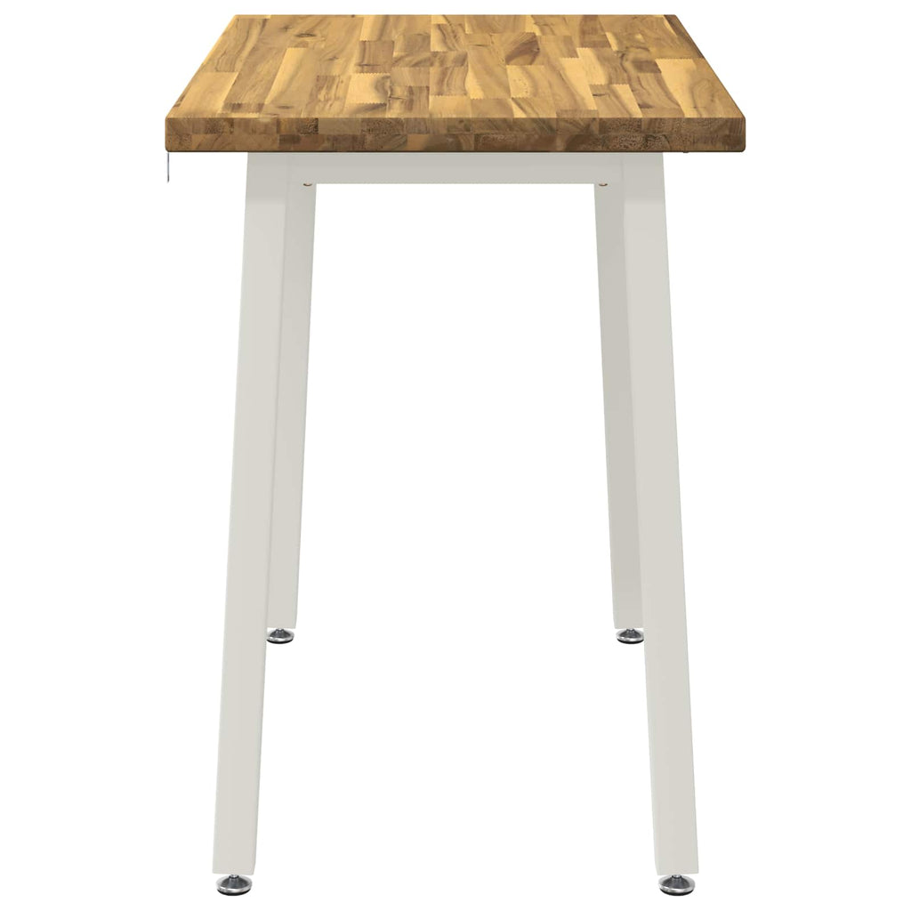 vidaXL 110 x 55 x 75 cm Lite Drewno Akacji Biały Prostokątny
