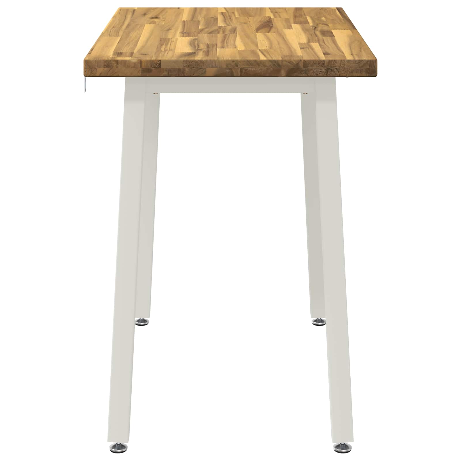 vidaXL 110 x 55 x 75 cm Lite Drewno Akacji Biały Prostokątny