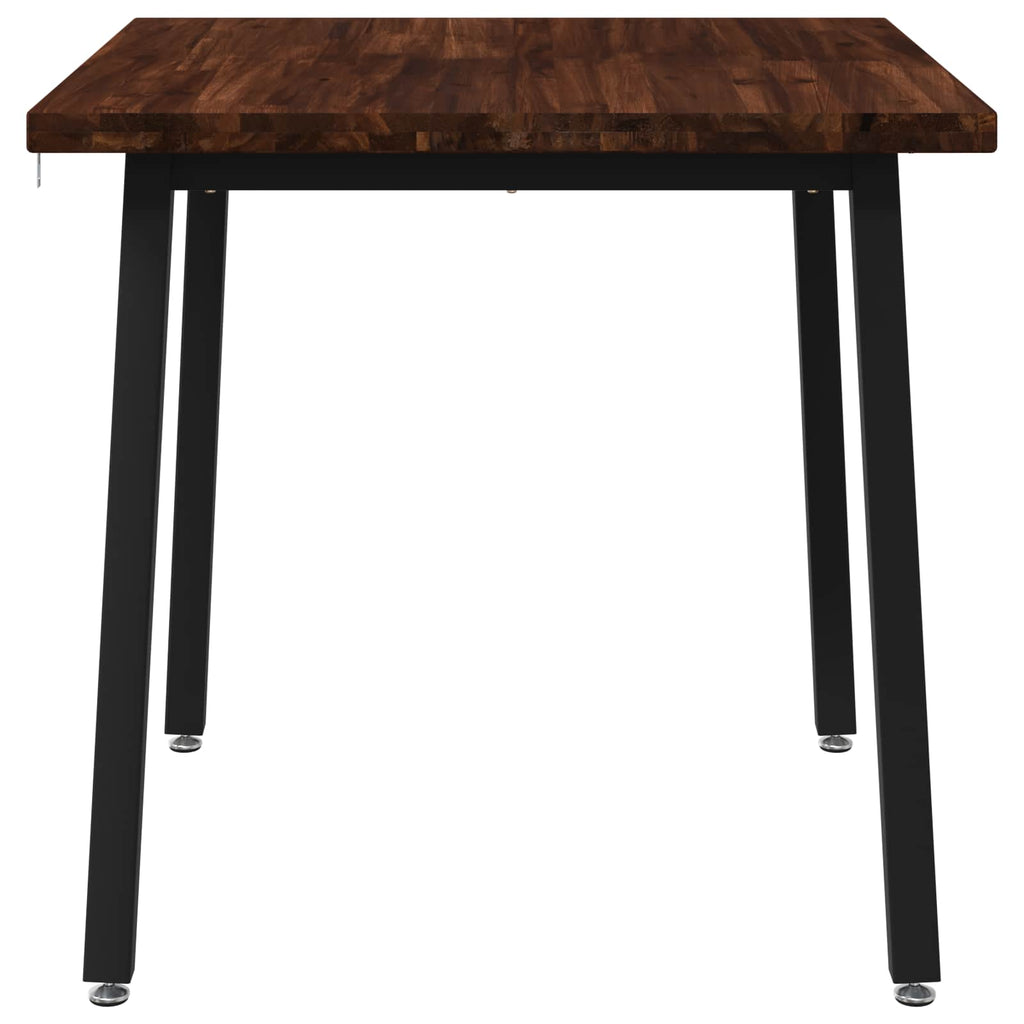 vidaXL 70 x 70 x 75 cm Lite Drewno Akacji Ciemnobrązowy i czarny