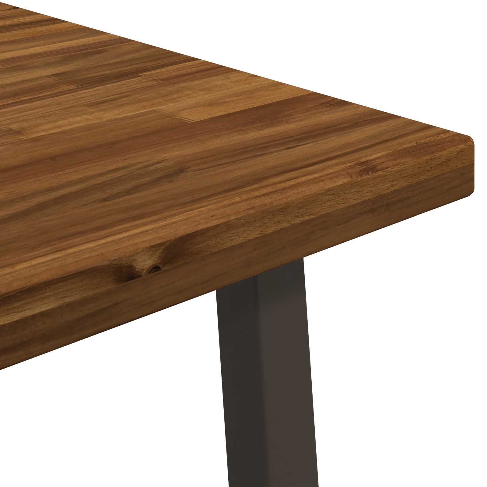 vidaXL 70 x 70 x 75 cm Lite Drewno Akacji Naturalny i kawowy Kwadrat