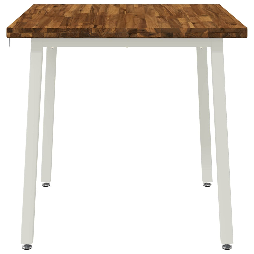vidaXL 70 x 70 x 75 cm Lite Drewno Akacji Naturalne i białe Kwadrat