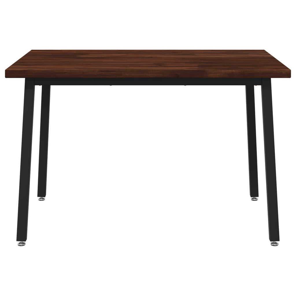 vidaXL 120 x 70 x 75 cm Lite Drewno Akacji Ciemnobrązowy i czarny