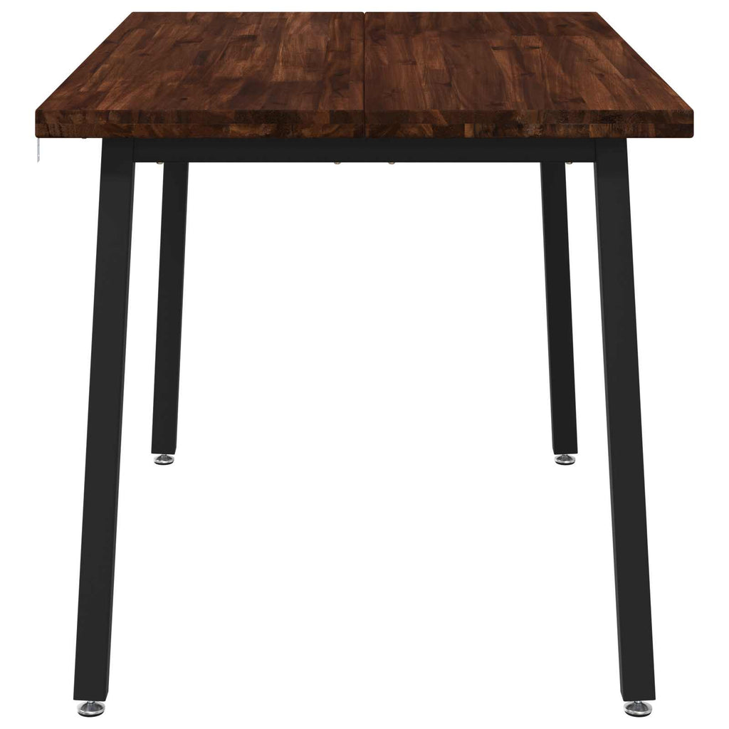 vidaXL 120 x 70 x 75 cm Lite Drewno Akacji Ciemnobrązowy i czarny