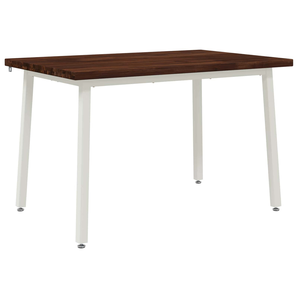 vidaXL 120 x 70 x 75 cm Lite Drewno Akacji Ciemnobrązowy i Biały