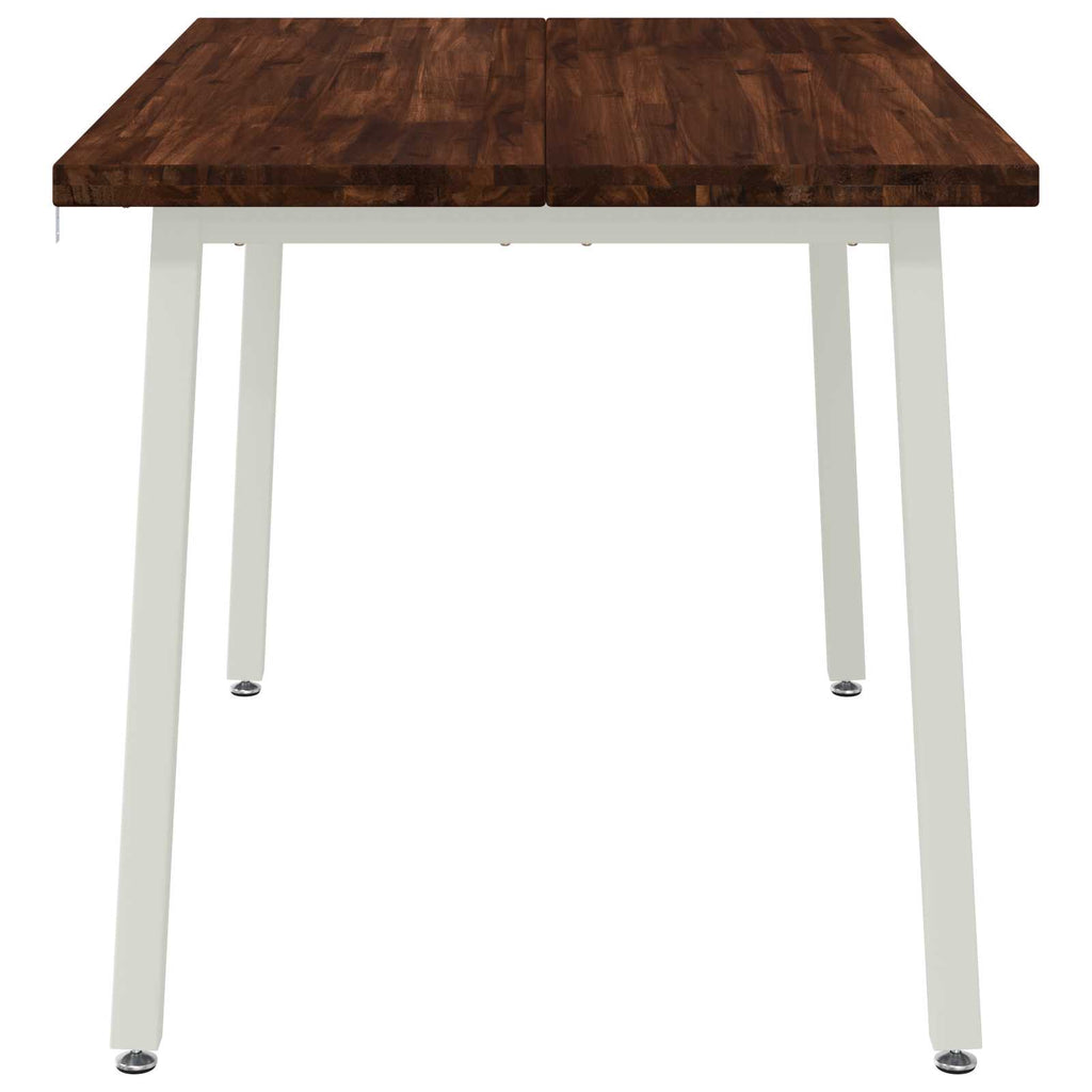 vidaXL 120 x 70 x 75 cm Lite Drewno Akacji Ciemnobrązowy i Biały