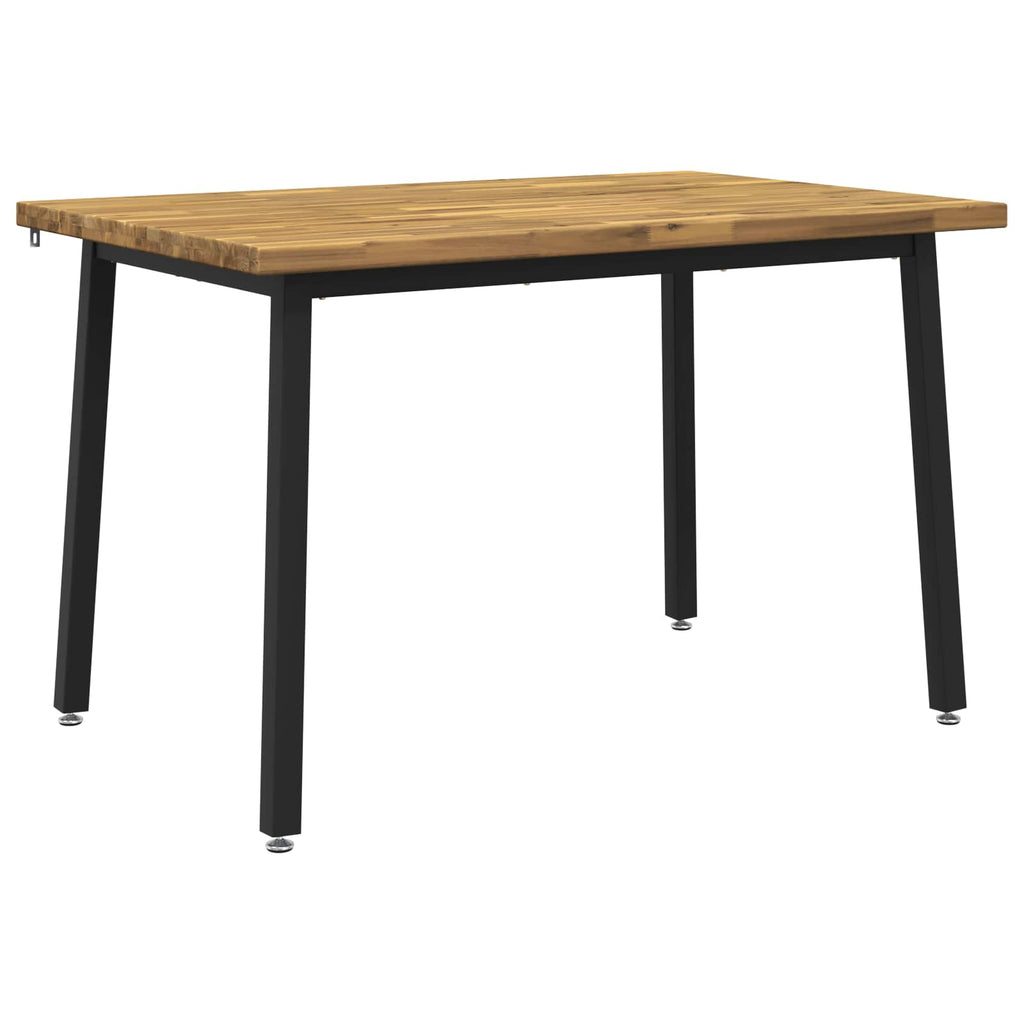 vidaXL 120 x 70 x 75 cm Lite Drewno Akacji biały i czarny Prostokątny