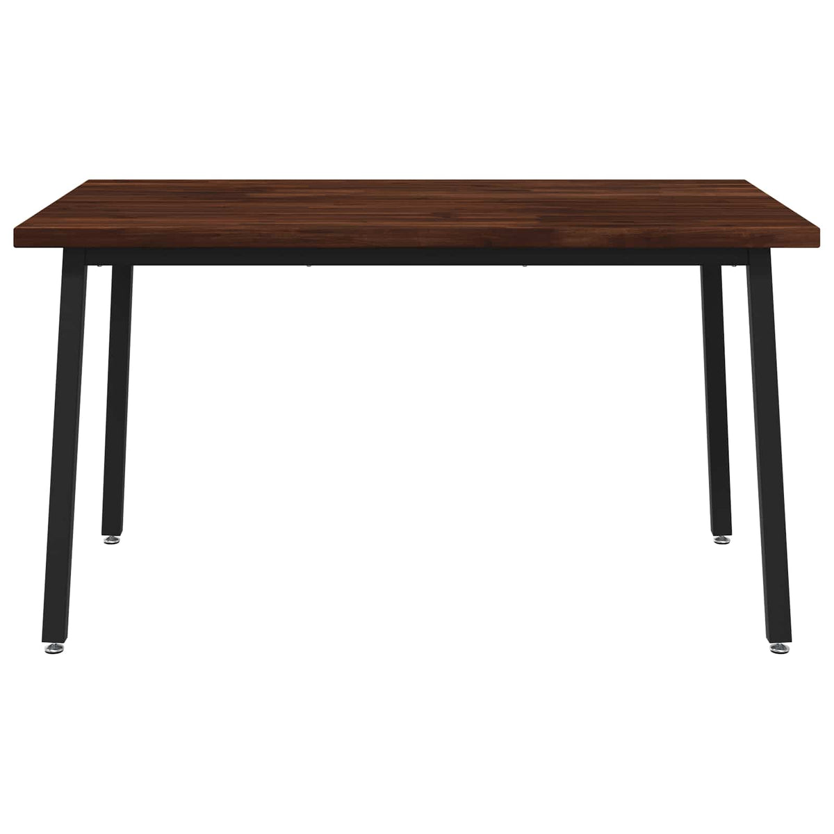 vidaXL 140 x 70 x 75 cm Lite Drewno Akacji Ciemnobrązowy i czarny