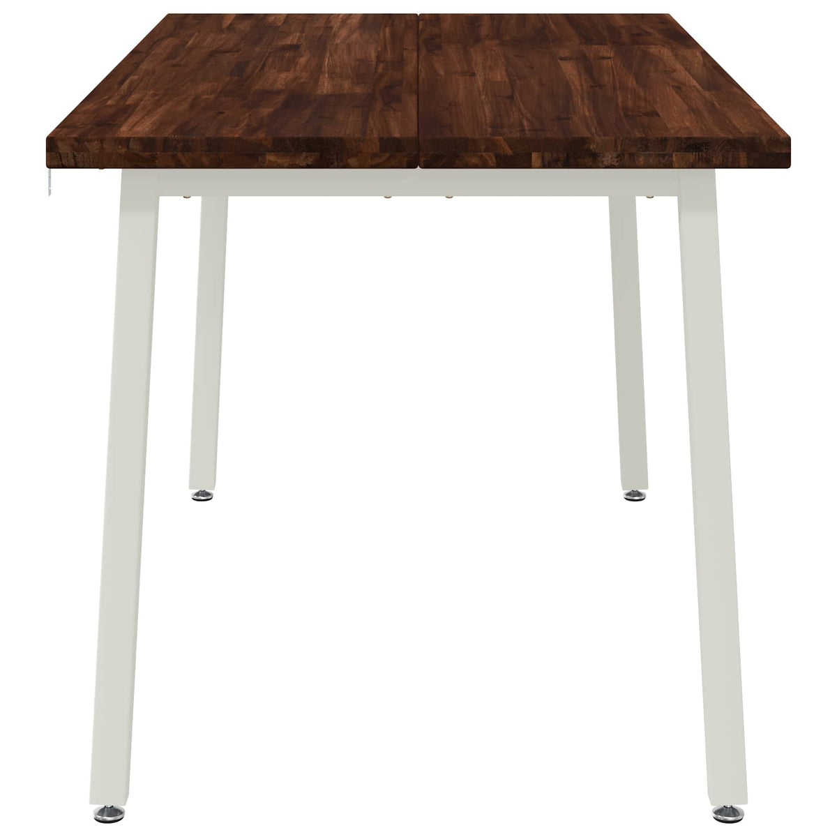 vidaXL 140 x 70 x 75 cm Lite Drewno Akacji Ciemnobrązowy i Biały
