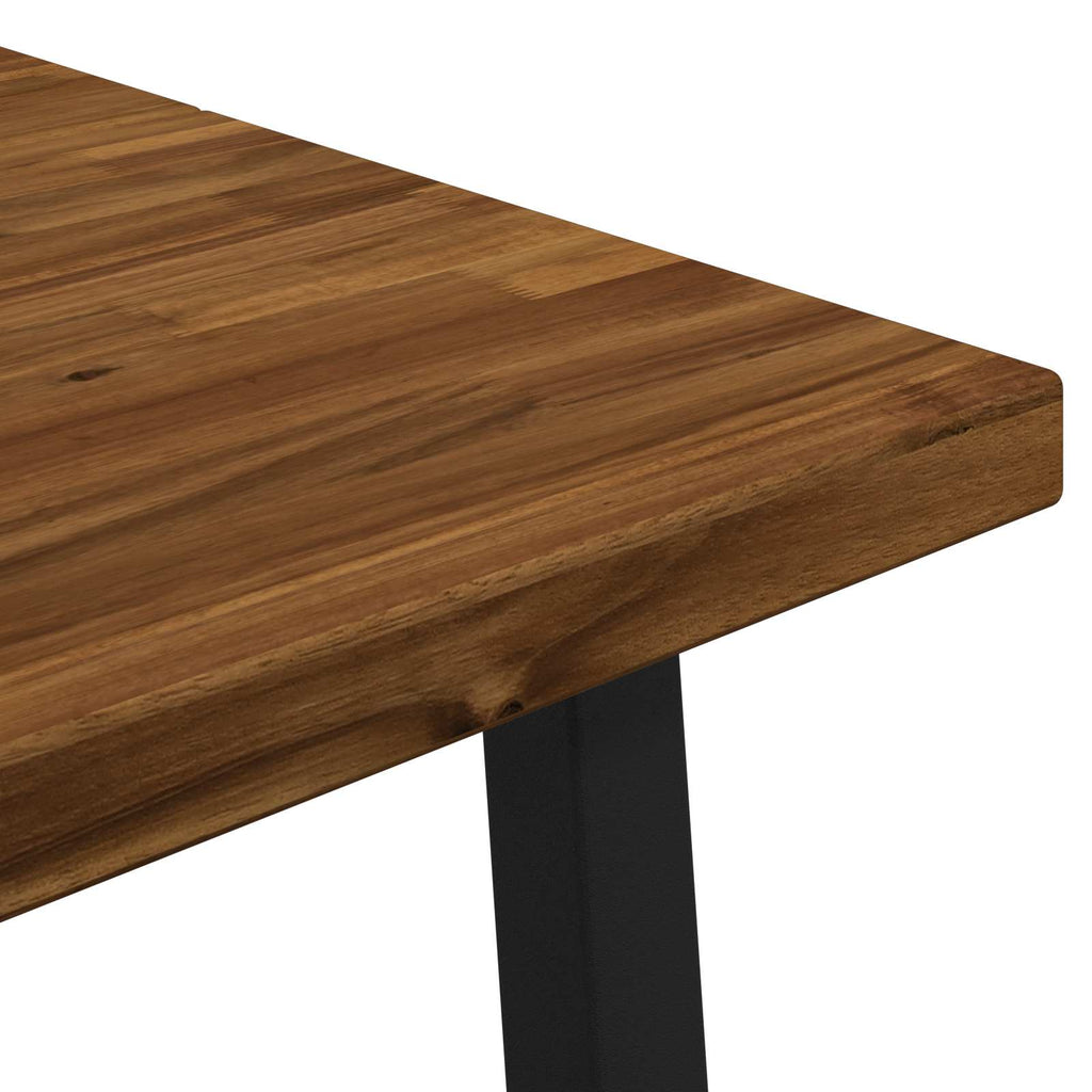 vidaXL 140 x 70 x 75 cm Lite Drewno Akacji Naturalny i czarny