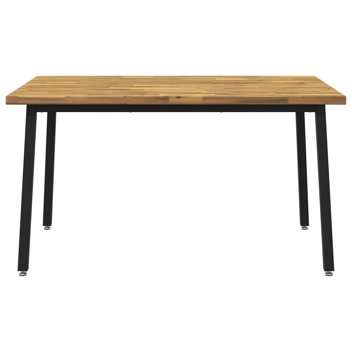 vidaXL 140 x 70 x 75 cm Lite Drewno Akacji biały i czarny Prostokątny