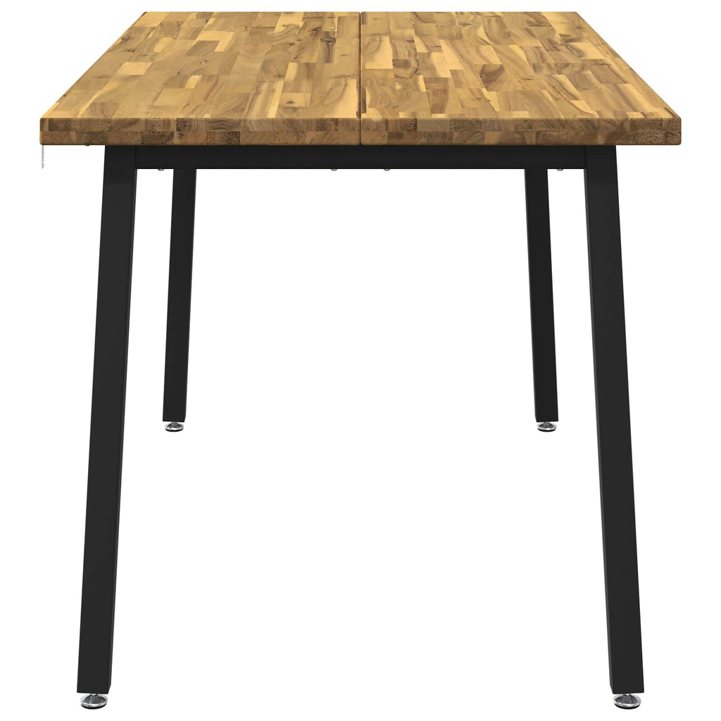 vidaXL 140 x 70 x 75 cm Lite Drewno Akacji biały i czarny Prostokątny