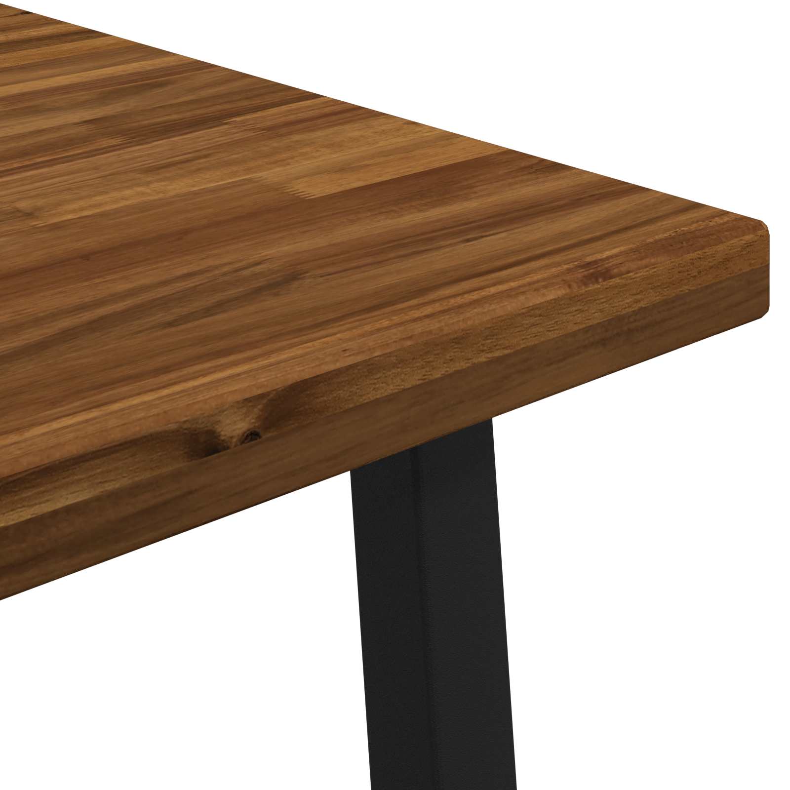 vidaXL 80 x 80 x 75 cm Lite Drewno Akacji Naturalny i czarny Kwadrat