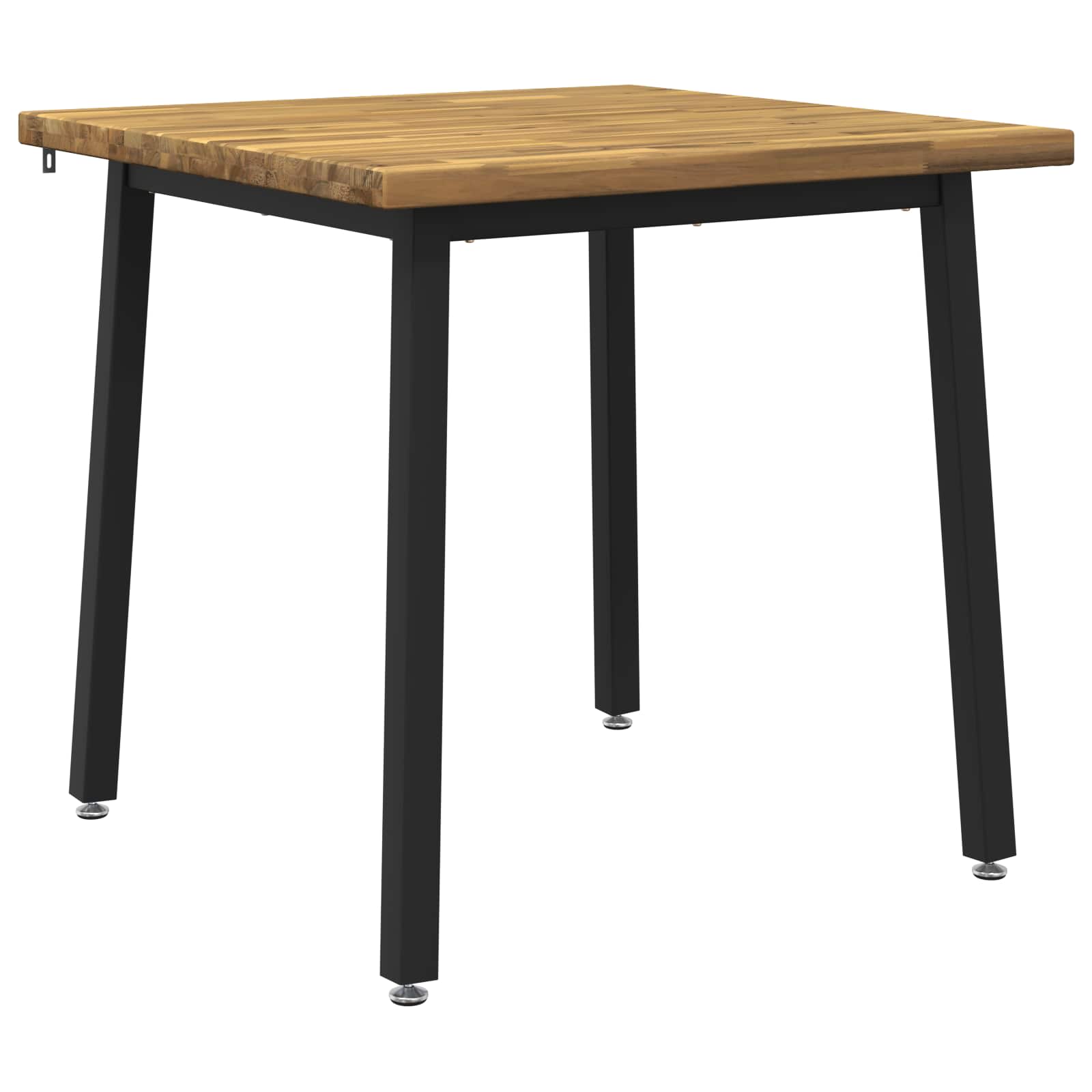 vidaXL 80 x 80 x 75 cm Lite Drewno Akacji biały i czarny Kwadrat