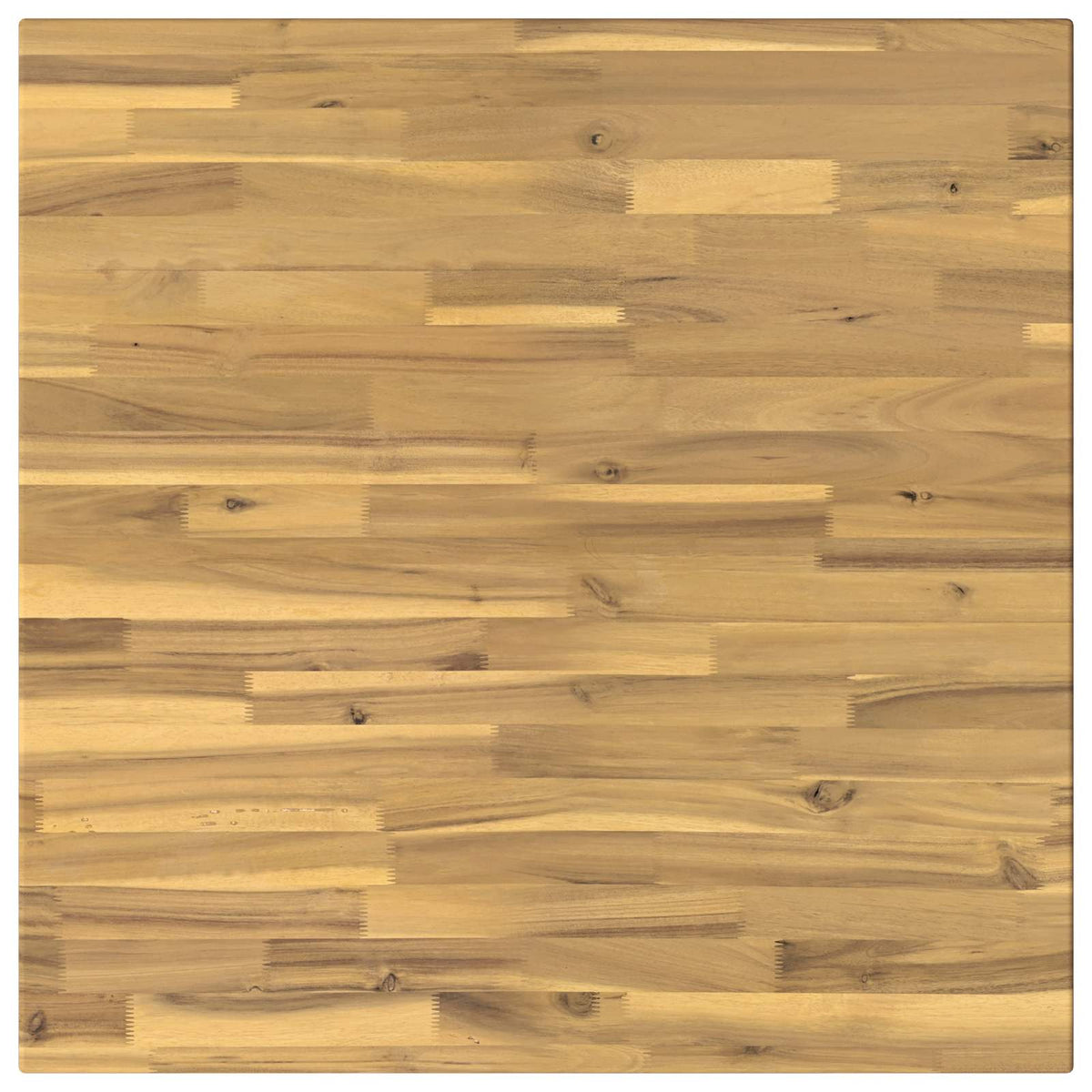 vidaXL 80 x 80 x 75 cm Lite Drewno Akacji biały i czarny Kwadrat