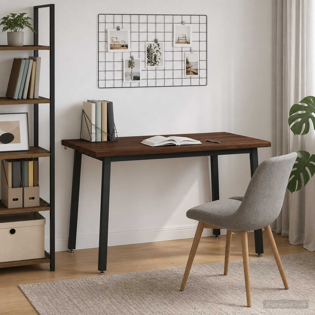 vidaXL 120 x 70 x 75 cm Lite Drewno Akacji Ciemnobrązowy i czarny