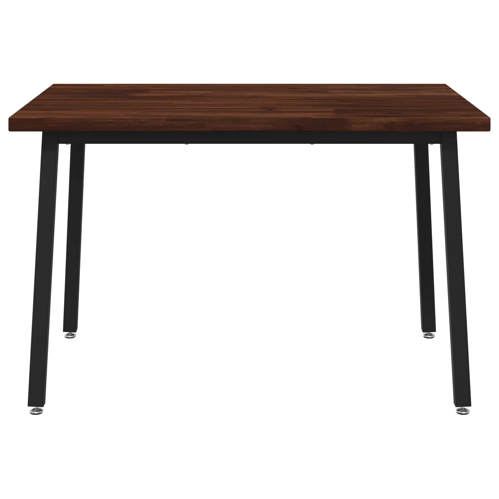 vidaXL 120 x 80 x 75 cm Lite Drewno Akacji Ciemnobrązowy i czarny