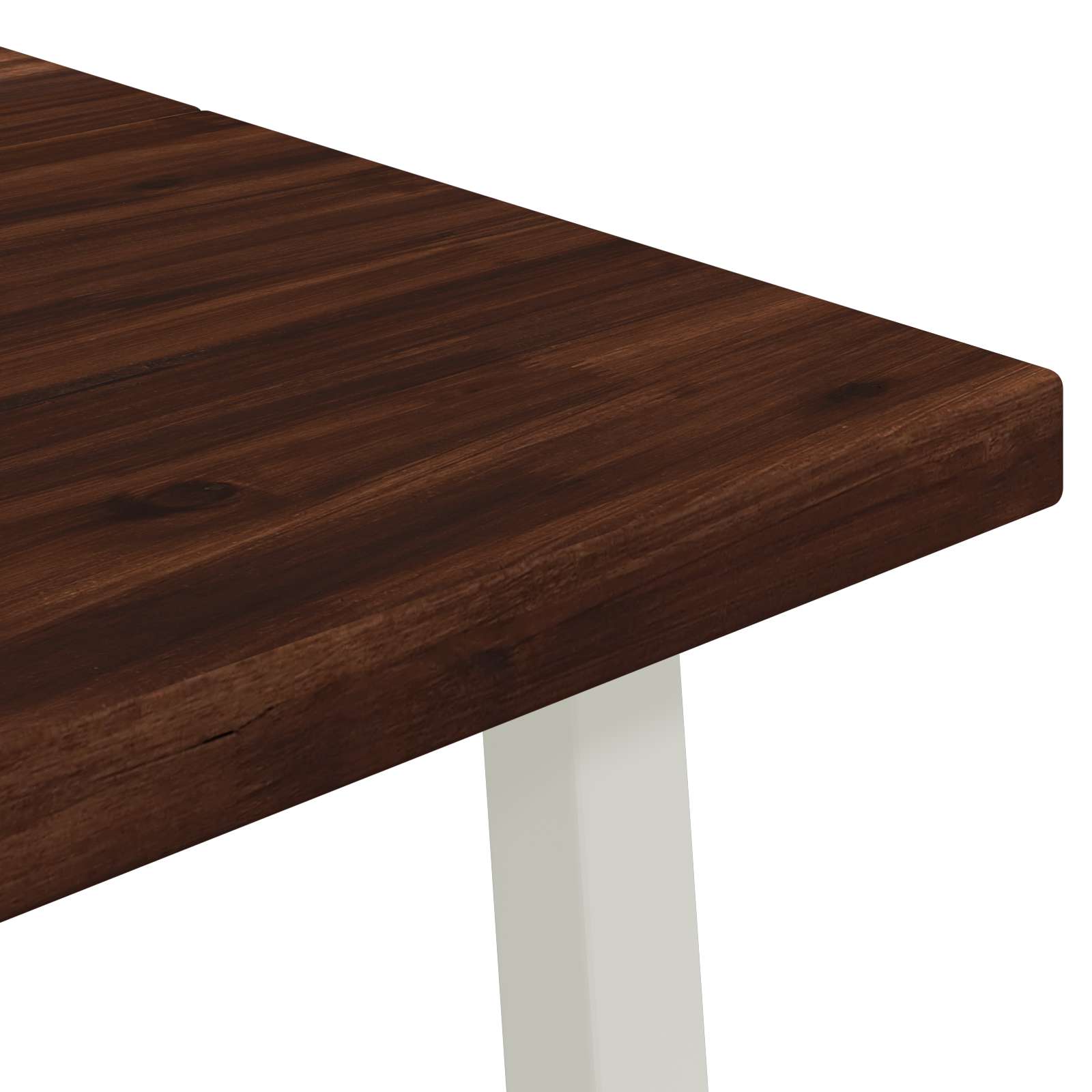 vidaXL 120 x 80 x 75 cm Lite Drewno Akacji Ciemnobrązowy i Biały
