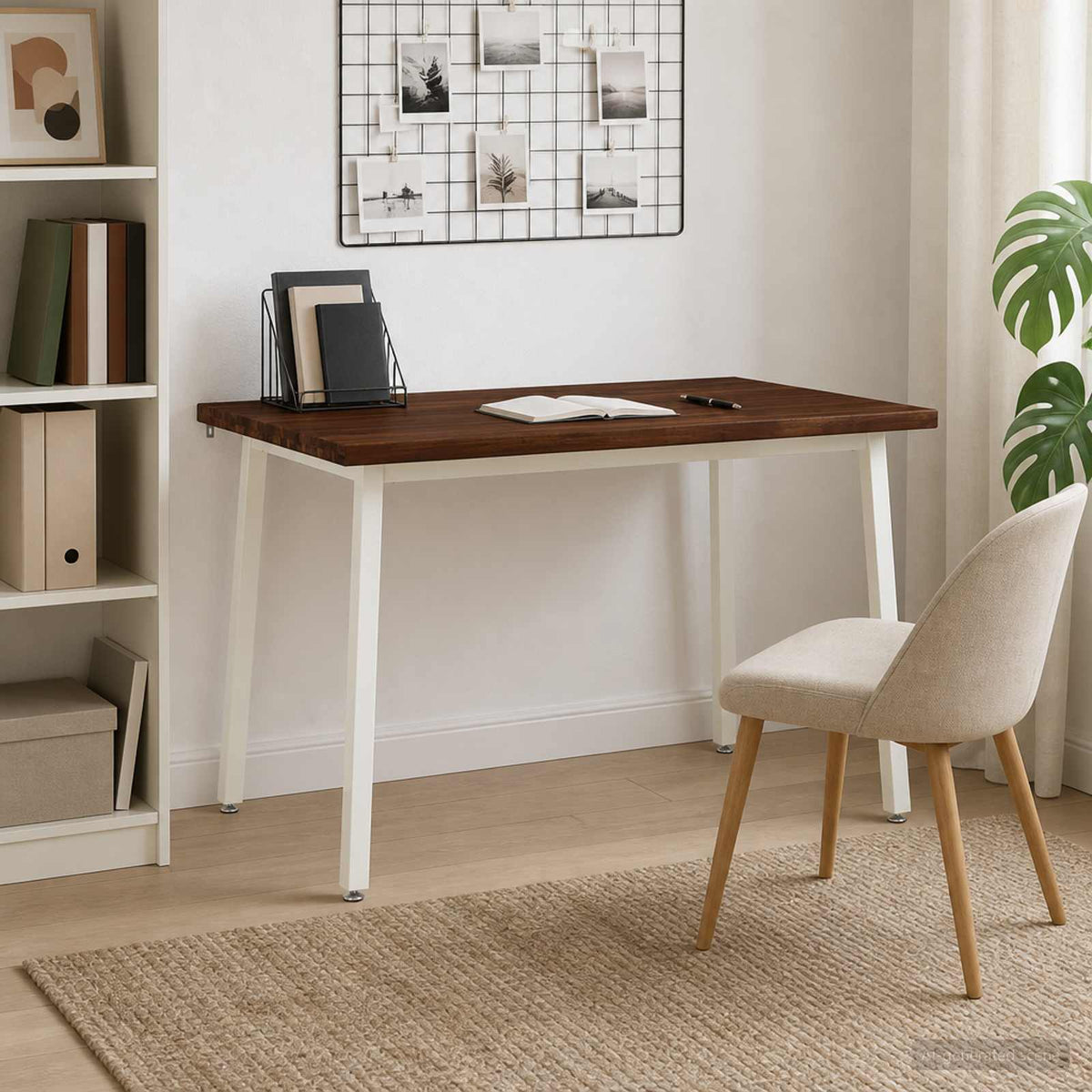vidaXL 120 x 80 x 75 cm Lite Drewno Akacji Ciemnobrązowy i Biały
