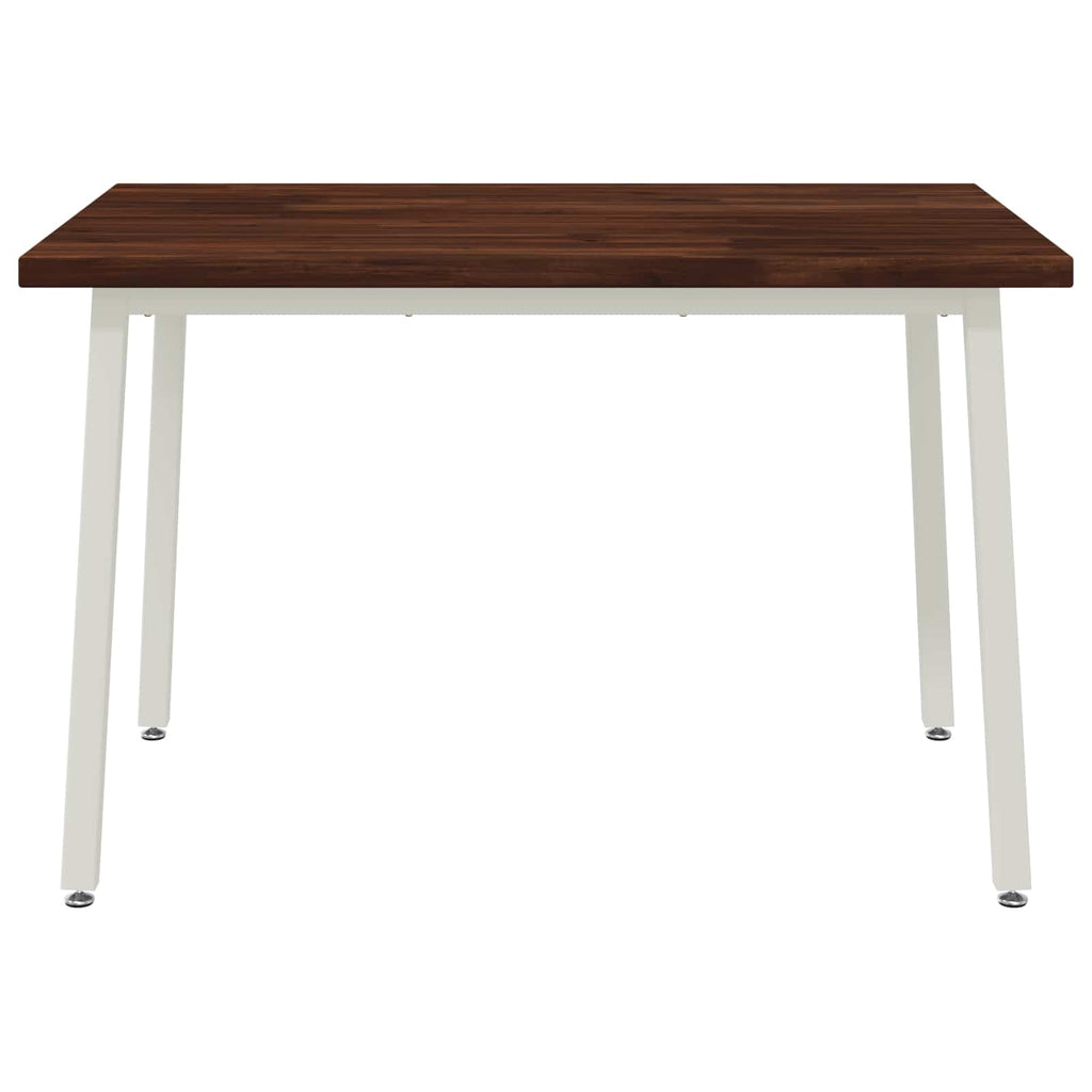 vidaXL 120 x 80 x 75 cm Lite Drewno Akacji Ciemnobrązowy i Biały