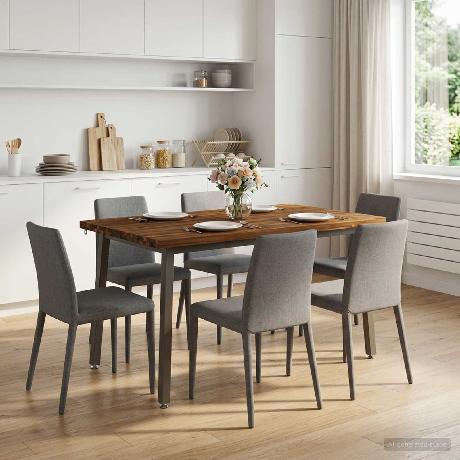 vidaXL 120 x 80 x 75 cm Lite Drewno Akacji Naturalny i kawowy