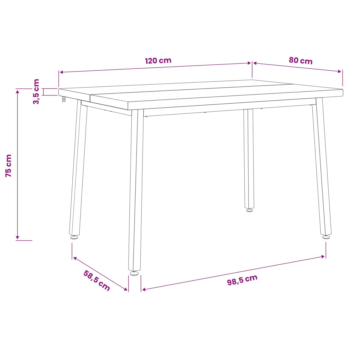 vidaXL 120 x 80 x 75 cm Lite Drewno Akacji Naturalny i kawowy