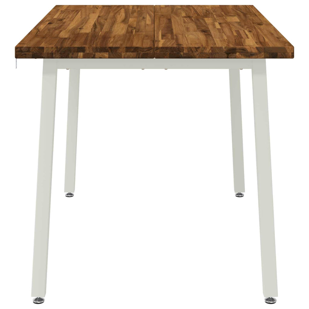 vidaXL 120 x 80 x 75 cm Lite Drewno Akacji Naturalne i białe
