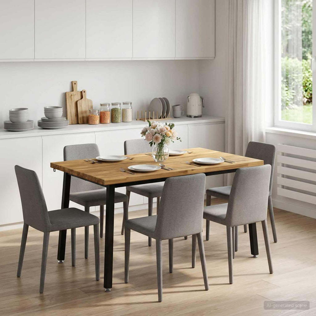 vidaXL 120 x 70 x 75 cm Lite Drewno Akacji biały i czarny Prostokątny
